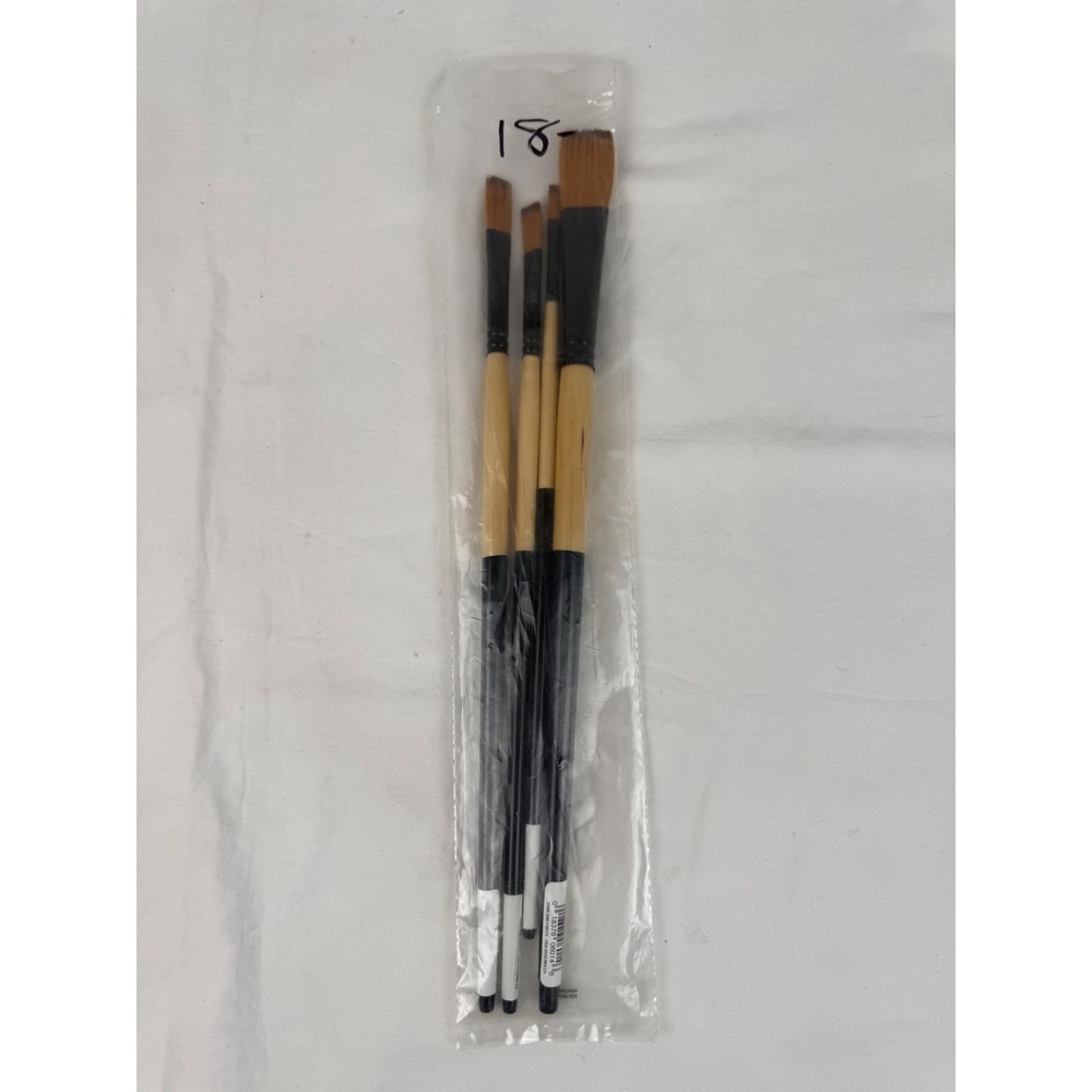 Black Gold by Dynasty 1526F Flat Paint Brush Set 4pc Sizes 2 4 6 10 Professional
